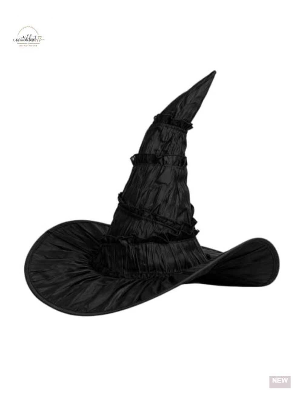 Womens Witch Hat Adult Halloween Costume Large Black Pointed Wizard Cap